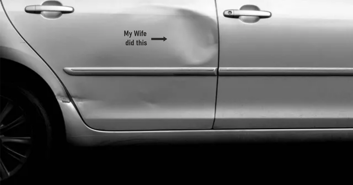 Auto-Aufkleber "My Wife did this"