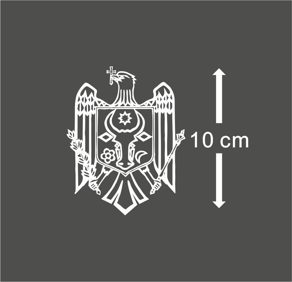 Sticker Alb Stema Moldova - 2 Buc. (+1 Gratis)