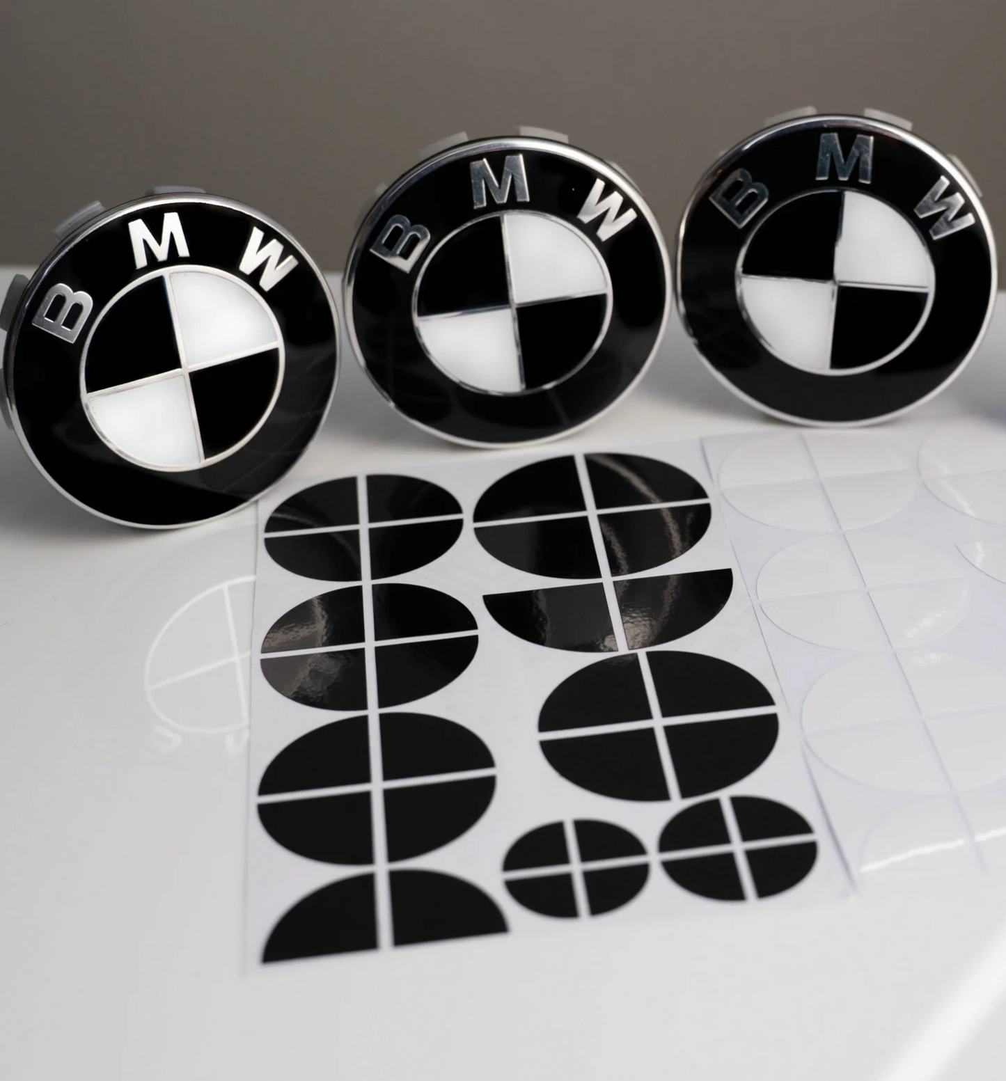 Auto-Aufkleber BMW Emblem Schwarz-Weiss