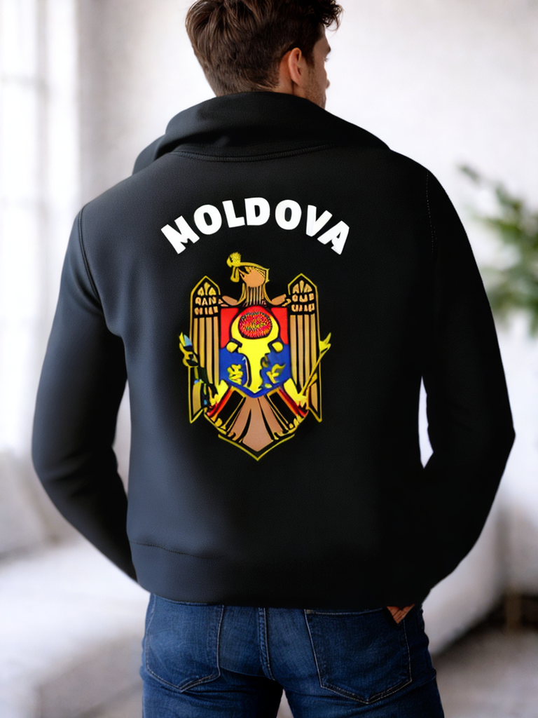 Hoodie Moldawien Farbiges Wappen & MOLDOVA Schriftzug