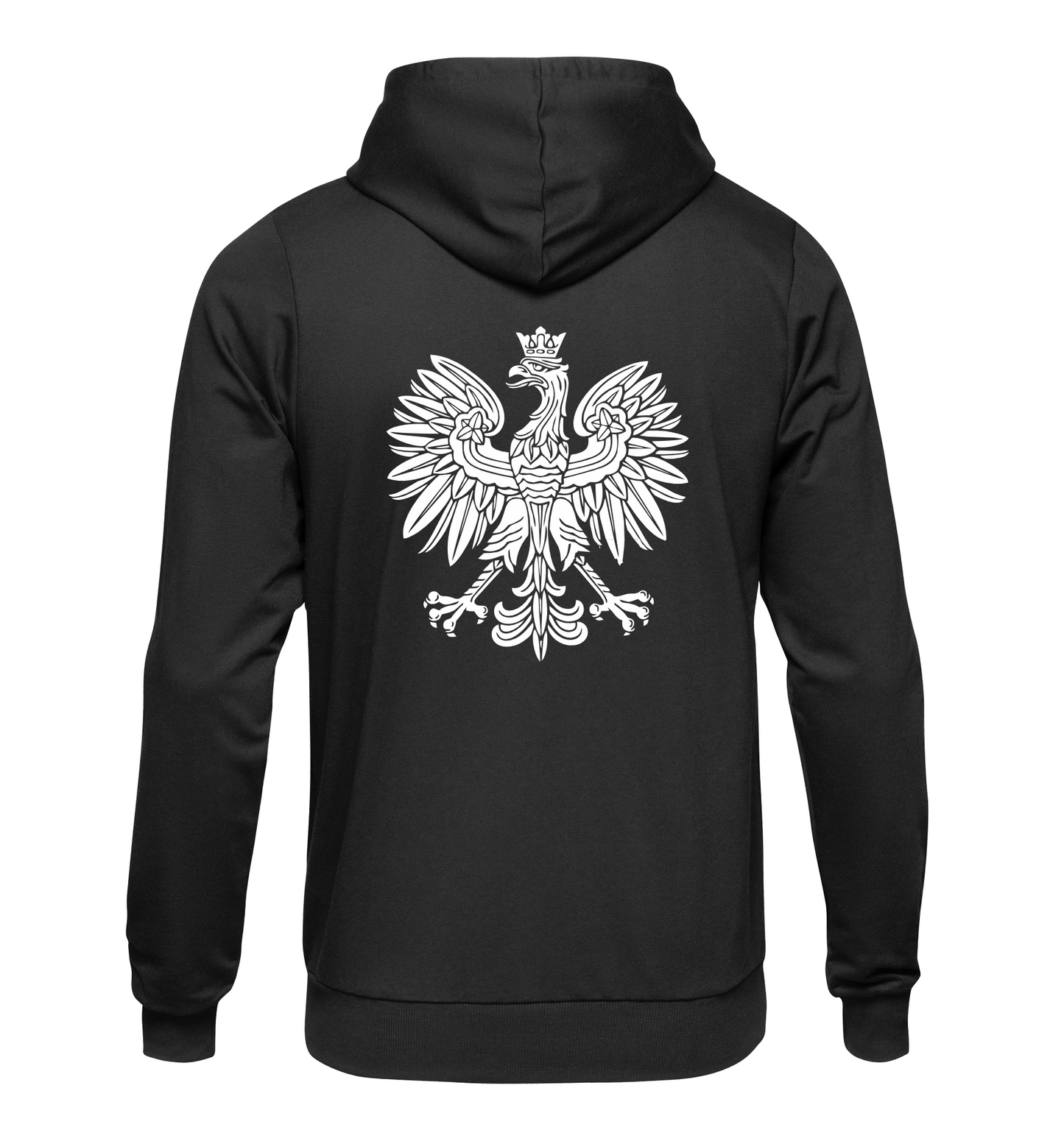 Hoodie Polen Adler Vorder- und Rueckseite