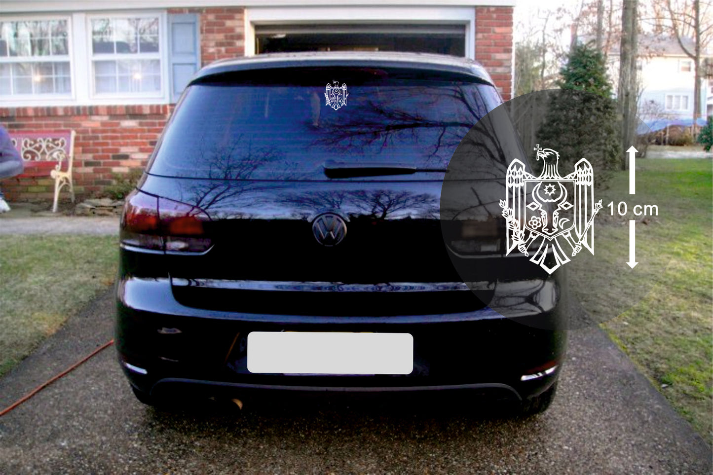 Sticker Alb Stema Moldova -  2 Buc. (+1 Gratis)