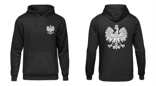 Hoodie Polen Adler Vorder- und Rueckseite