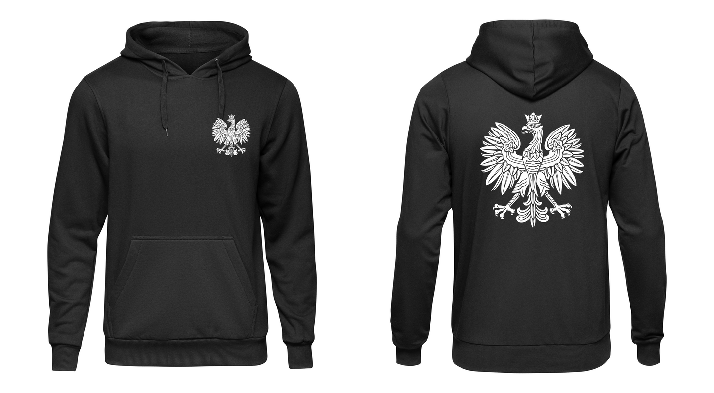 Hoodie Polen Adler Vorder- und Rueckseite