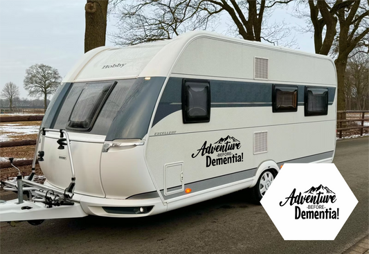 Wohnwagen-Aufkleber "Adventure before Dementia"