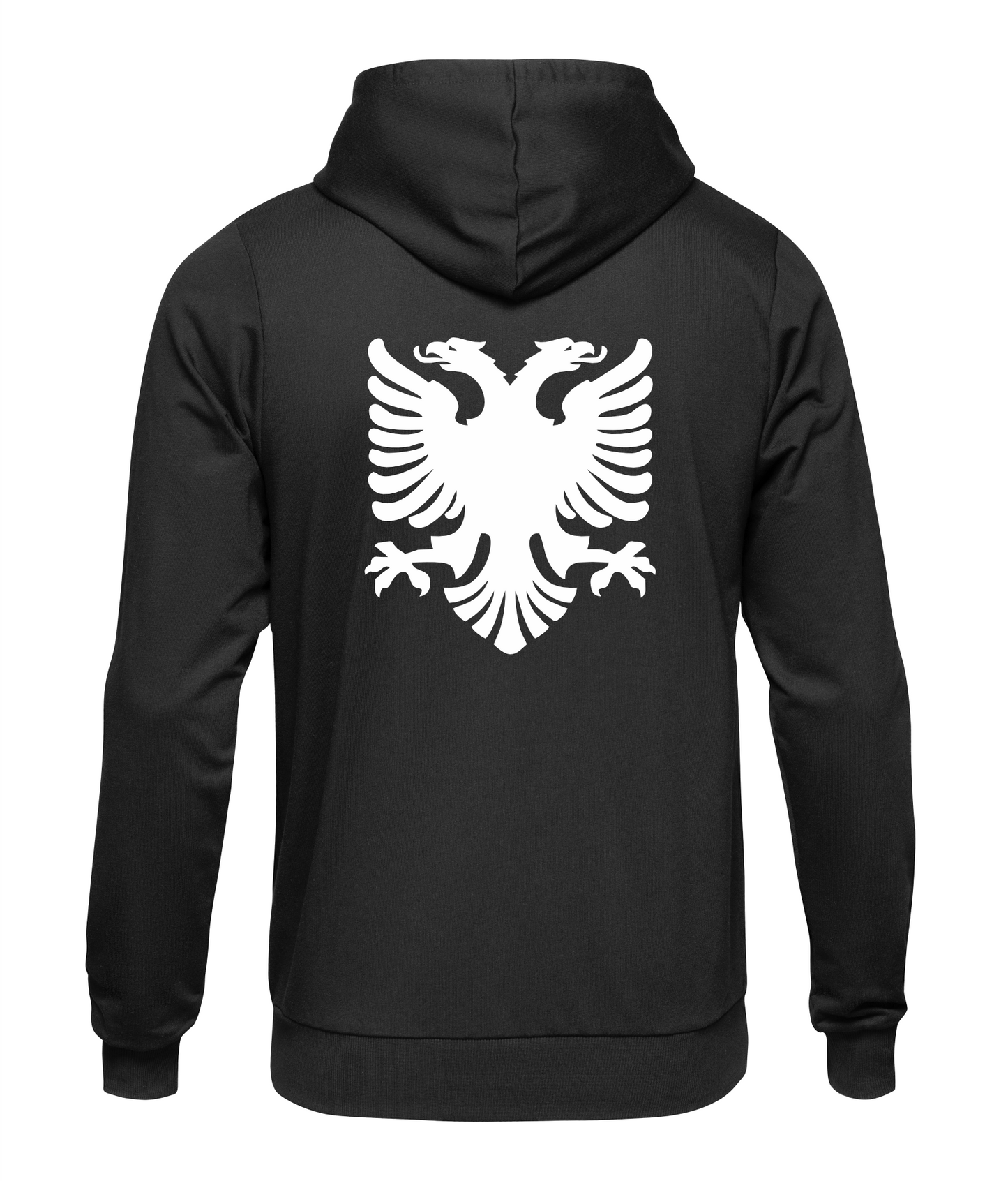 Hoodie Albanien Adler Vorder- und Rueckseite