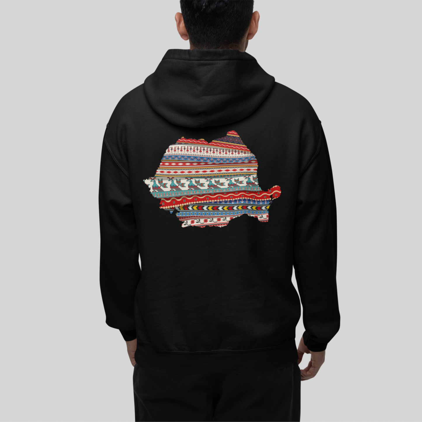 Hoodie Rumaenien Landkarte Traditionelle Muster