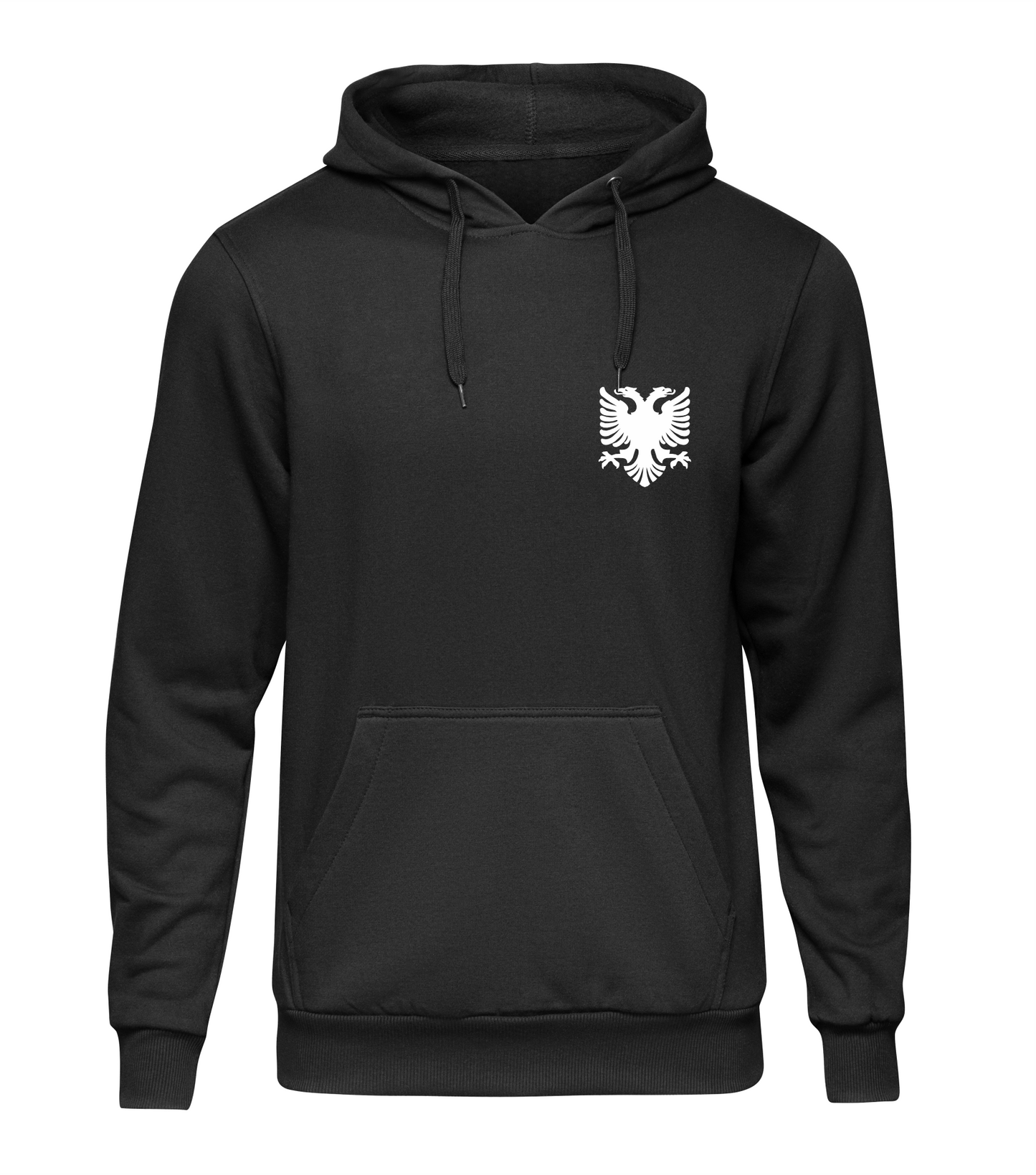 Hoodie Albanien Adler Vorder- und Rueckseite