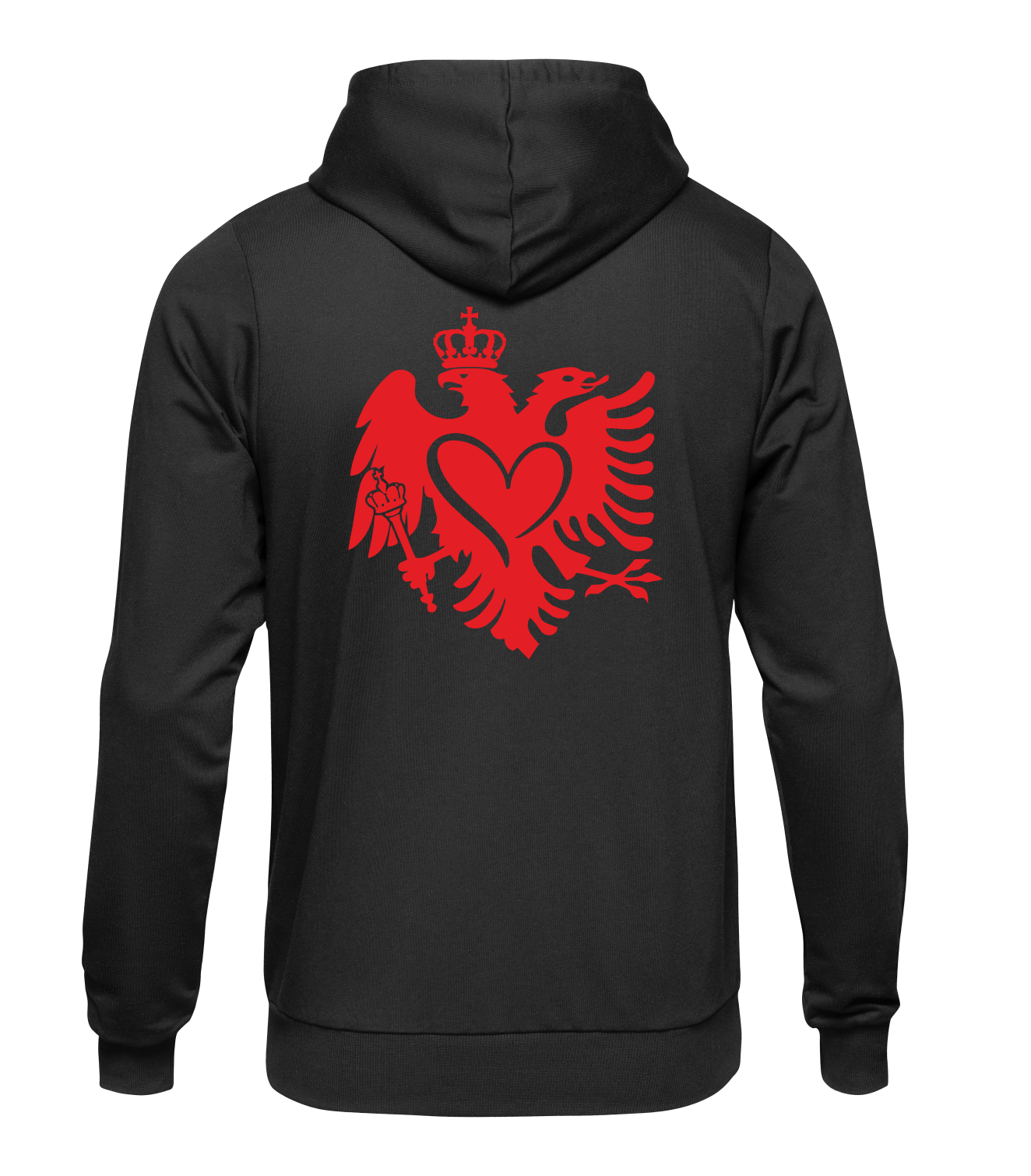 Hoodie Albanien Roter Adler mit Herz