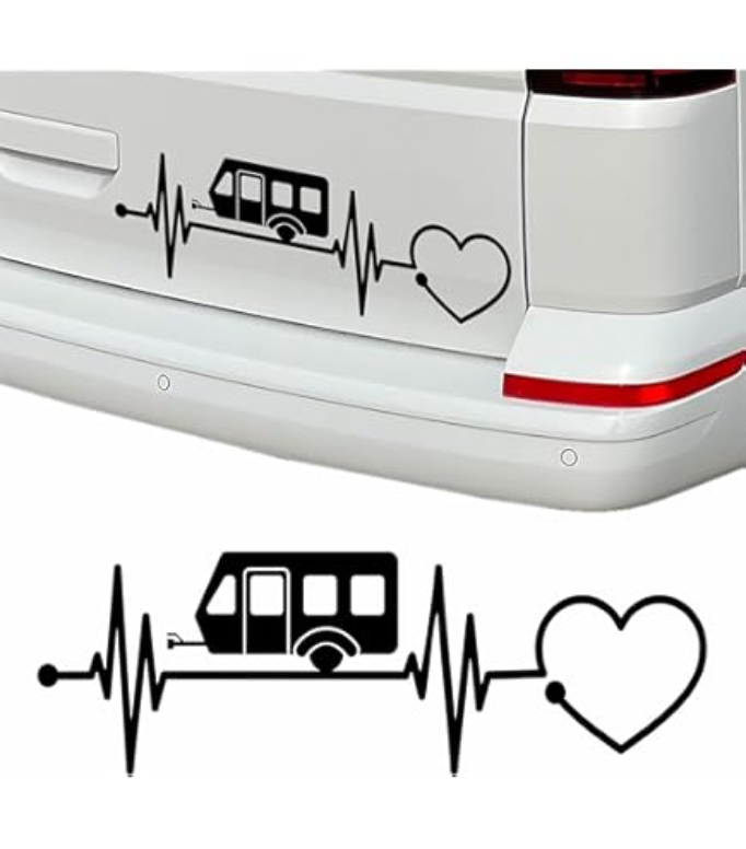 Wohnwagen-Aufkleber Herzschlag Camper