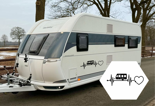 Wohnwagen-Aufkleber Herzschlag Camper