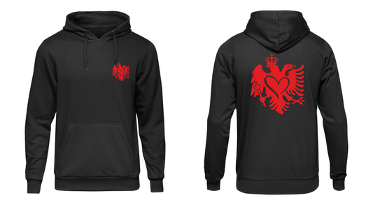 Hoodie Albanien Roter Adler mit Herz