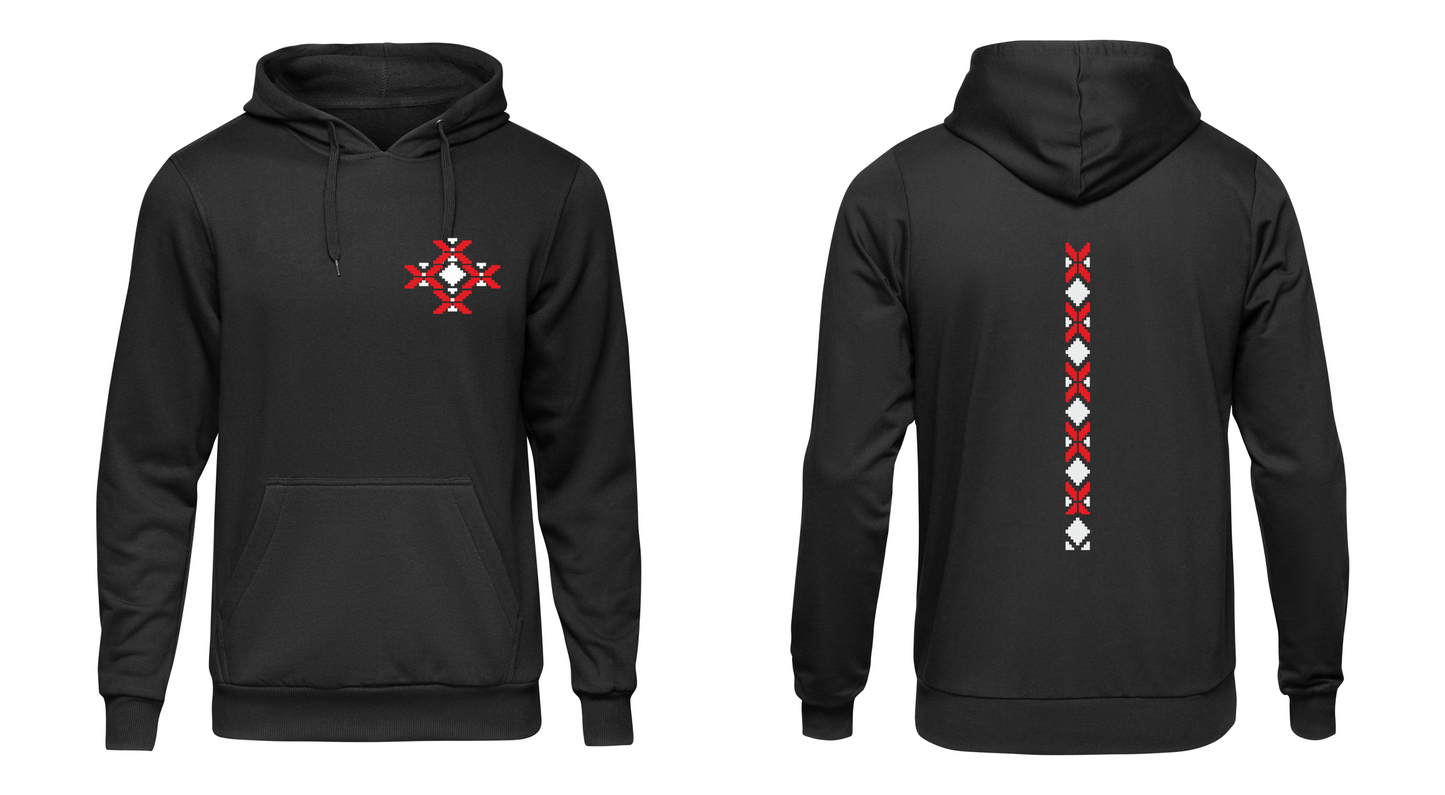 Hoodie Rumaenien Grosses Traditionelles Kreuzmotiv