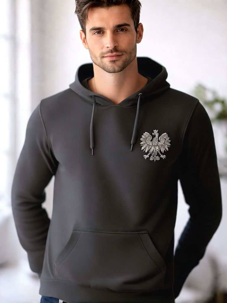 Hoodie Polen Adler Vorder- und Rueckseite