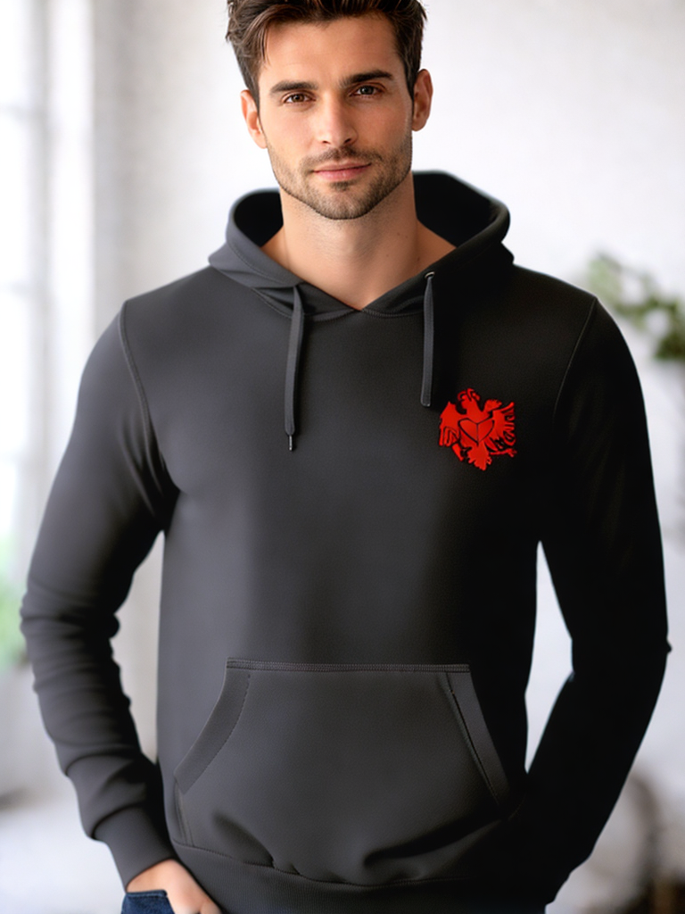 Hoodie Albanien Roter Adler mit Herz