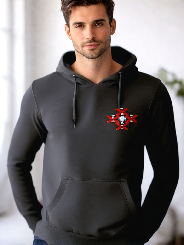 Hoodie Rumaenien Grosses Traditionelles Kreuzmotiv