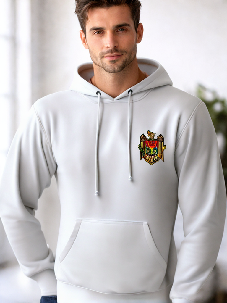 Hoodie Moldawien Weiss Landkarte Trikolore