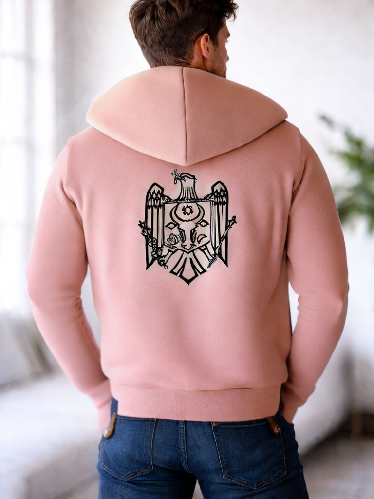 Hoodie Moldawien Wappen Rosa