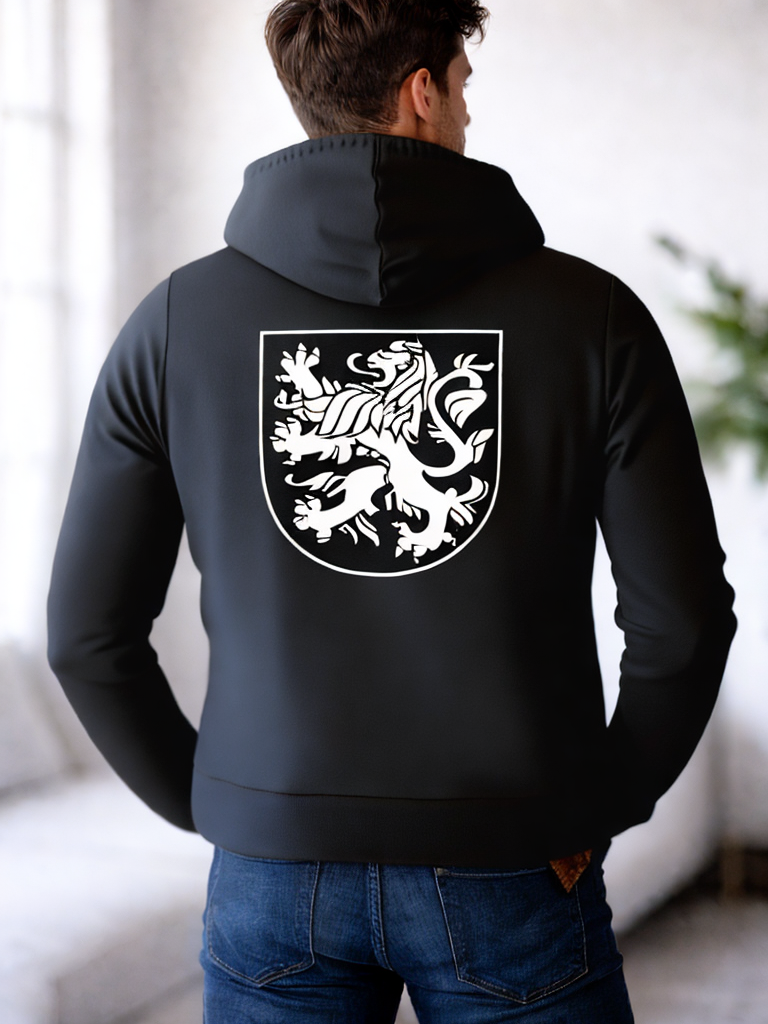 Hoodie Bulgarien Loewe Vorder- und Rueckseite