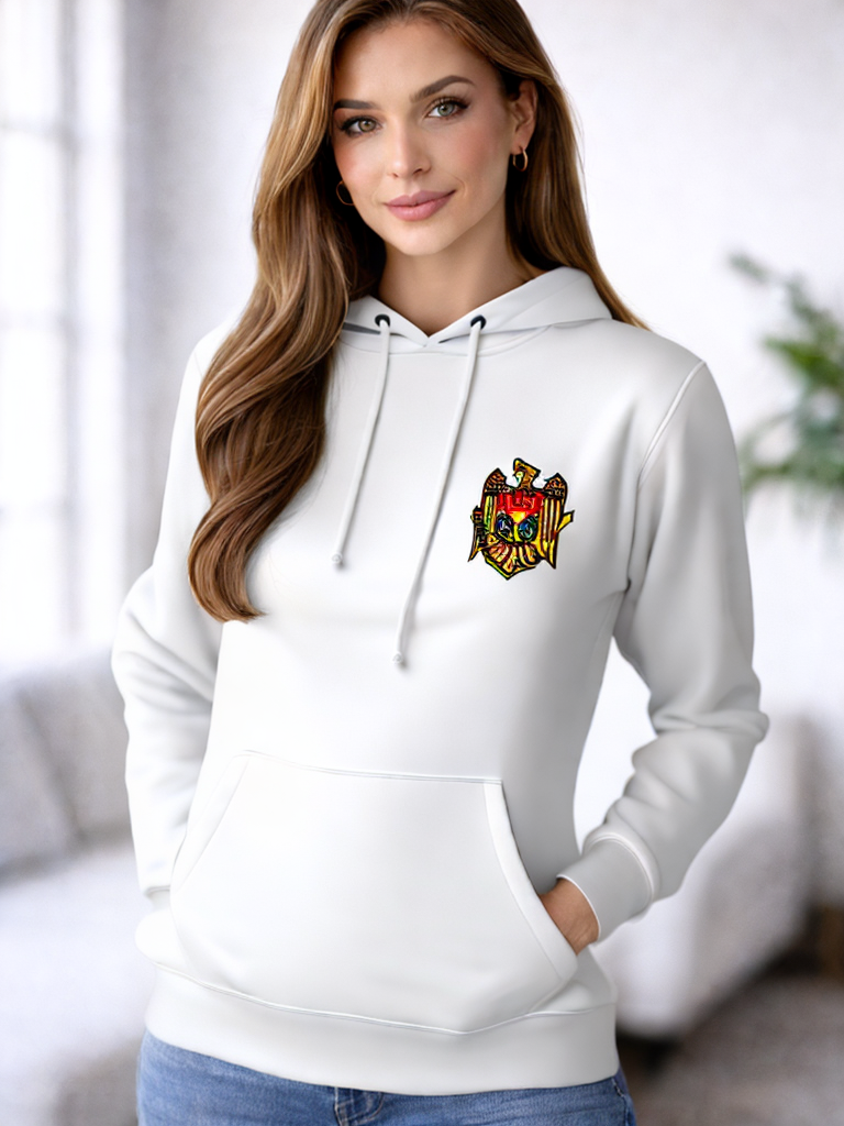Hoodie Moldawien Weiss Landkarte Trikolore