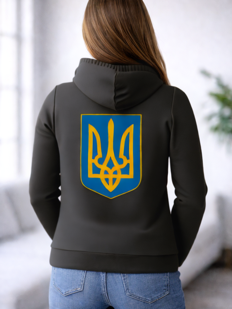 Hoodie Ukraine Dreizack Rueckseite