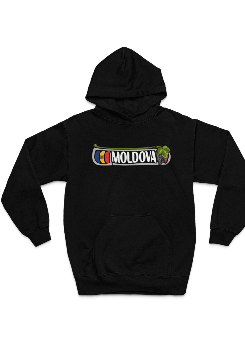 Hoodie Moldawien MOLDOVA Banner & Landkarte Schwarz