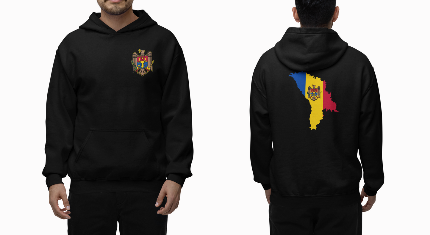 Hoodie Moldawien Wappen & Landkarte Trikolore