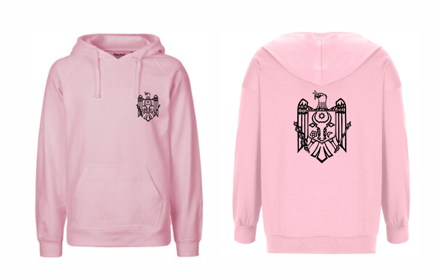Hoodie Moldawien Wappen Rosa