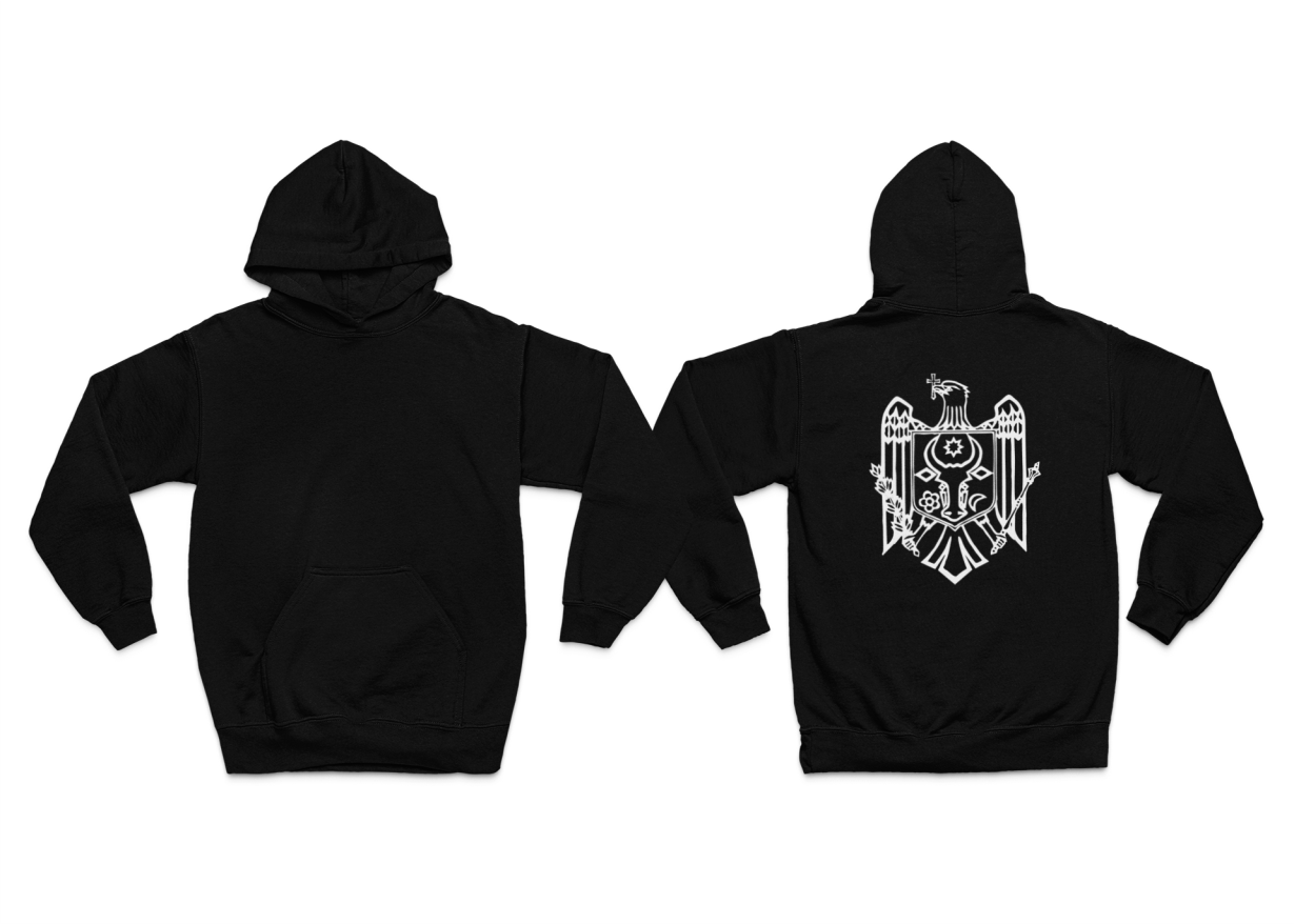 Hoodie Moldawien Weisser Adler Rueckseite