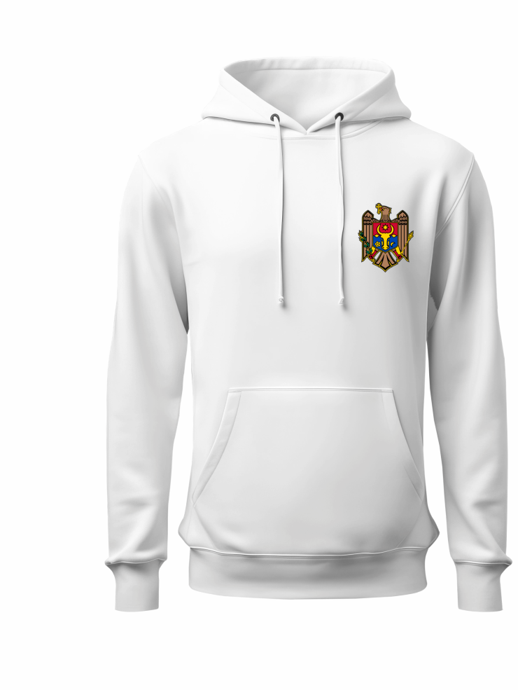 Hoodie Moldawien Weiss Landkarte Trikolore